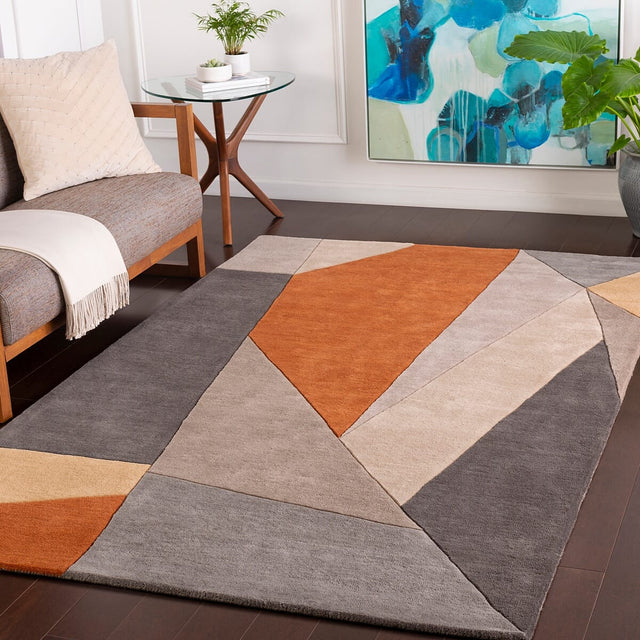 Livabliss Forum Fm - 7224 Burnt Orange, Charcoal, Taupe Rugs - Livabliss - fm7224 - 23