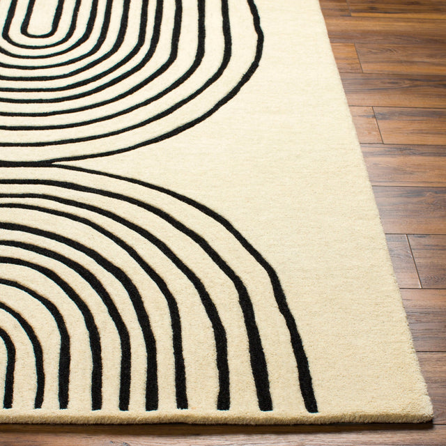 Livabliss Isabel Ibl - 2303 Beige, Black Rug - Livabliss - ibl2303 - 23