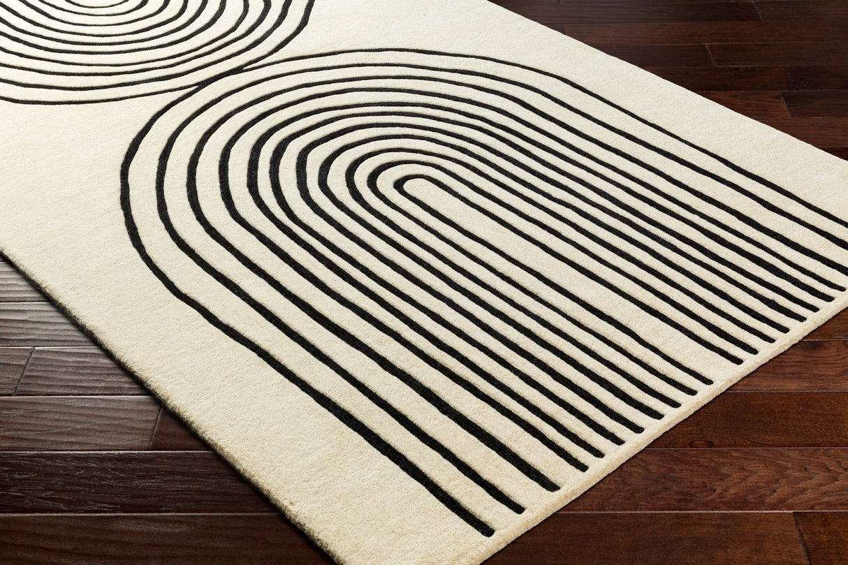 Livabliss Isabel Ibl - 2303 Beige, Black Rug - Livabliss - ibl2303 - 23