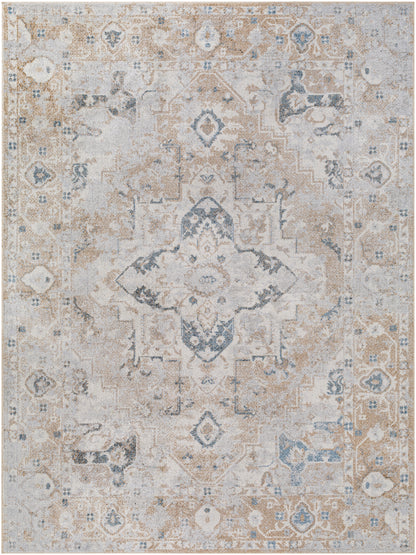 Surya Lillian Lll-2335 Oatmeal, Gray, Brown, Dark Blue, Black Area Rug