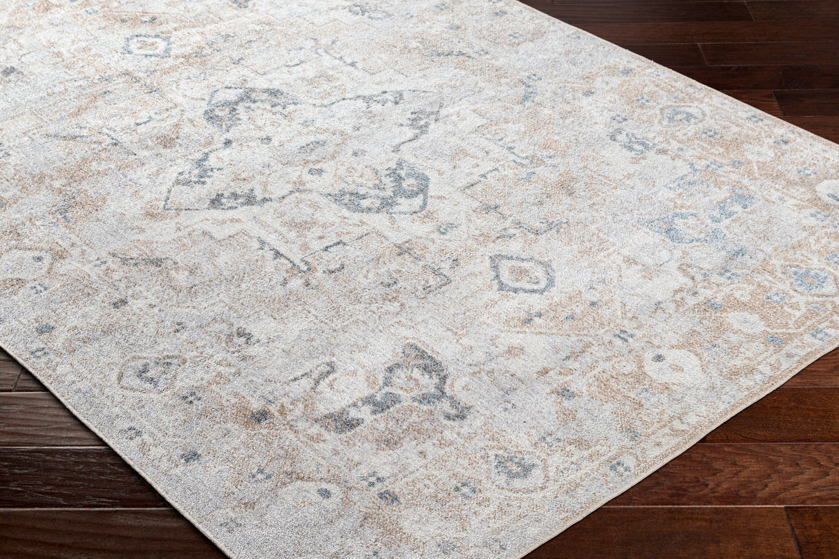 Surya Lillian Lll-2335 Oatmeal, Gray, Brown, Dark Blue, Black Rug.