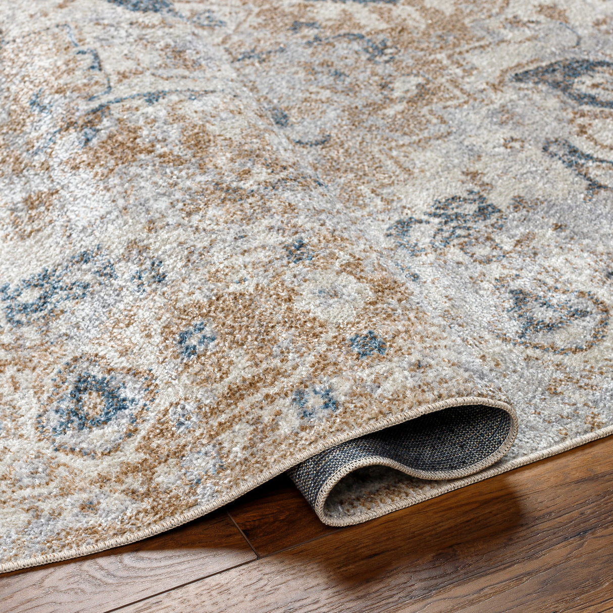 Surya Lillian Lll-2335 Oatmeal, Gray, Brown, Dark Blue, Black Rug.