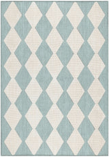 Nourison Positano POS04 Machine Made Aqua Rug
