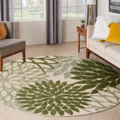 Nourison Aloha Alh05 Ivory Green Area Rug