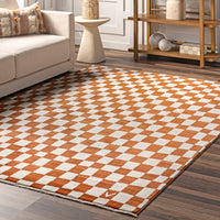 Nuloom Dominique Abstract Checkered Bdsn41B Orange Area Rug