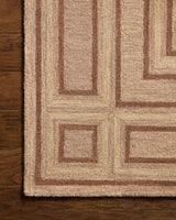 Chris Loves Julia x Loloi Alfie ALF-01 Blush / Rose Rug - corner on wood
