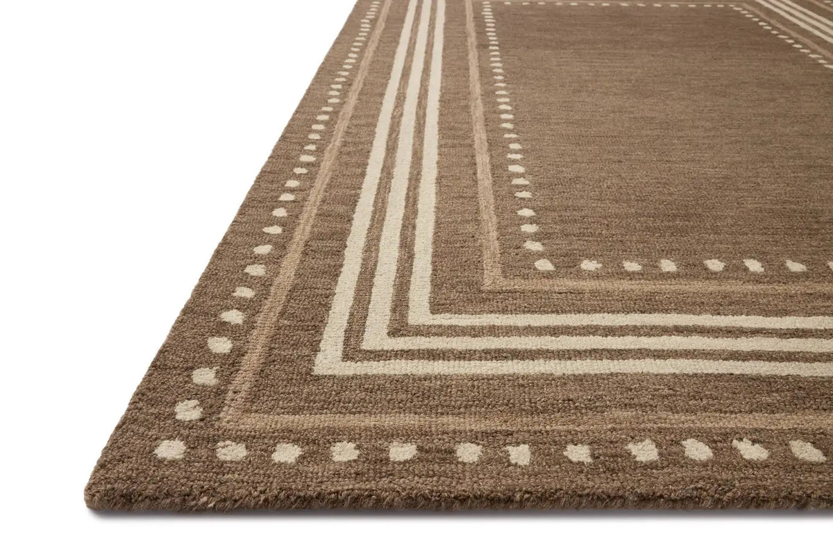 Chris Loves Julia x Loloi Alfie ALF-02 Bark / Natural Rug - rug corner