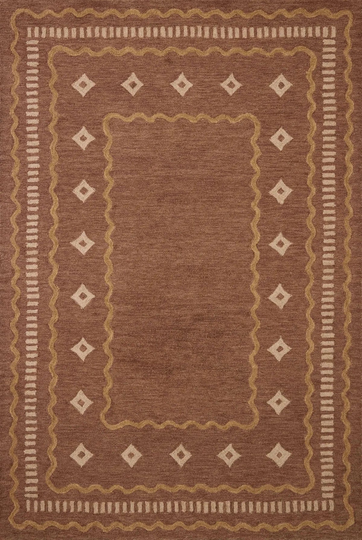 Chris Loves Julia x Loloi Alfie ALF-03 Clay / Spice Rug - main flat