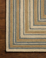 Chris Loves Julia x Loloi Alfie ALF-05 Natural / Multi Rug - corner on wood