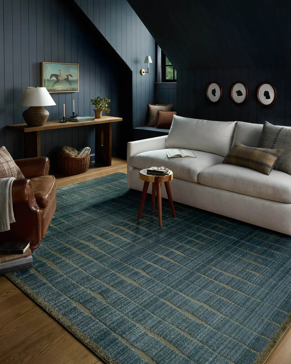 Chris Loves Julia x Loloi Calvin CLV-02 Ocean / Olive Rug - room scene 3