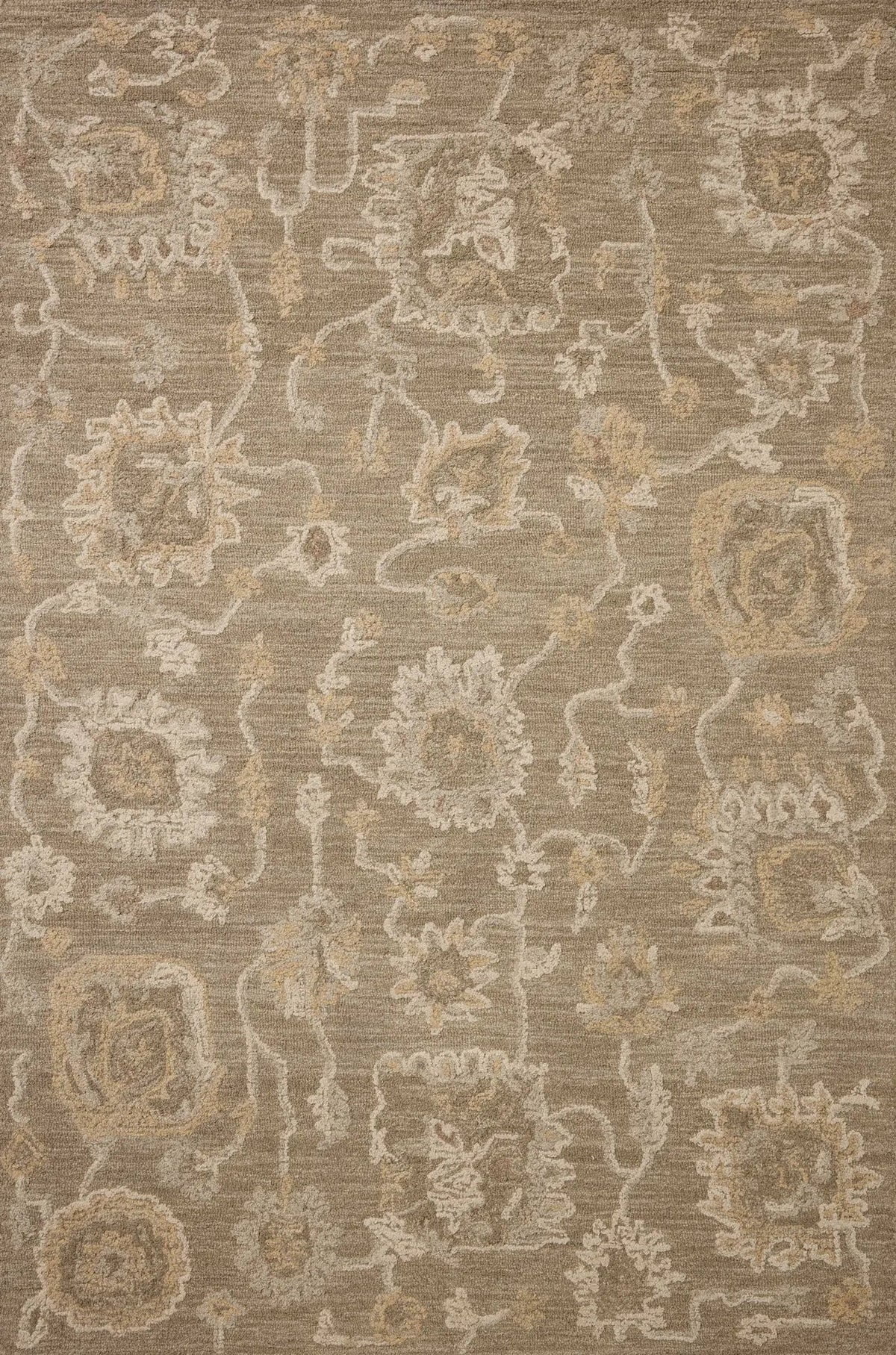 Chris Loves Julia x Loloi Dorothea DRT-01 Oak / Natural Rug - main flat