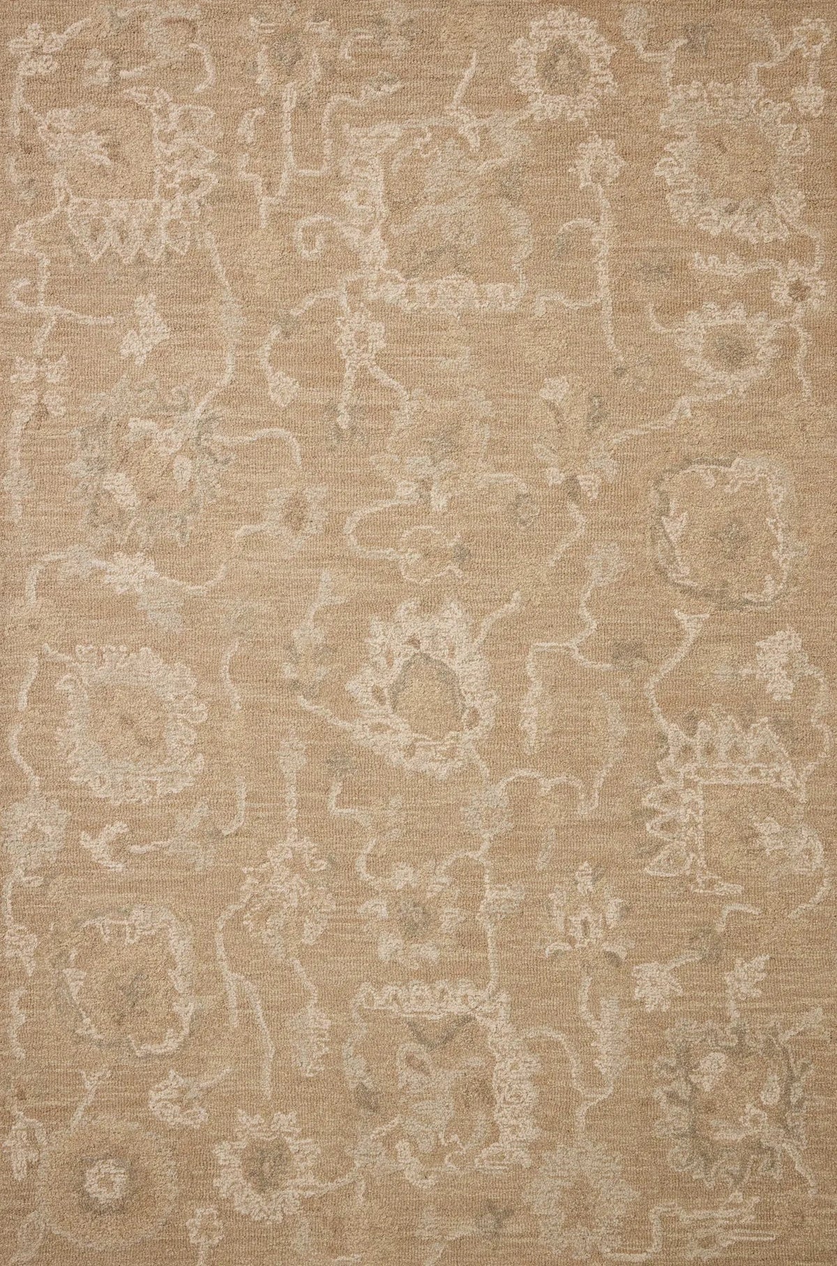 Chris Loves Julia x Loloi Dorothea DRT-01 Sand / Pebble Rug - main flat