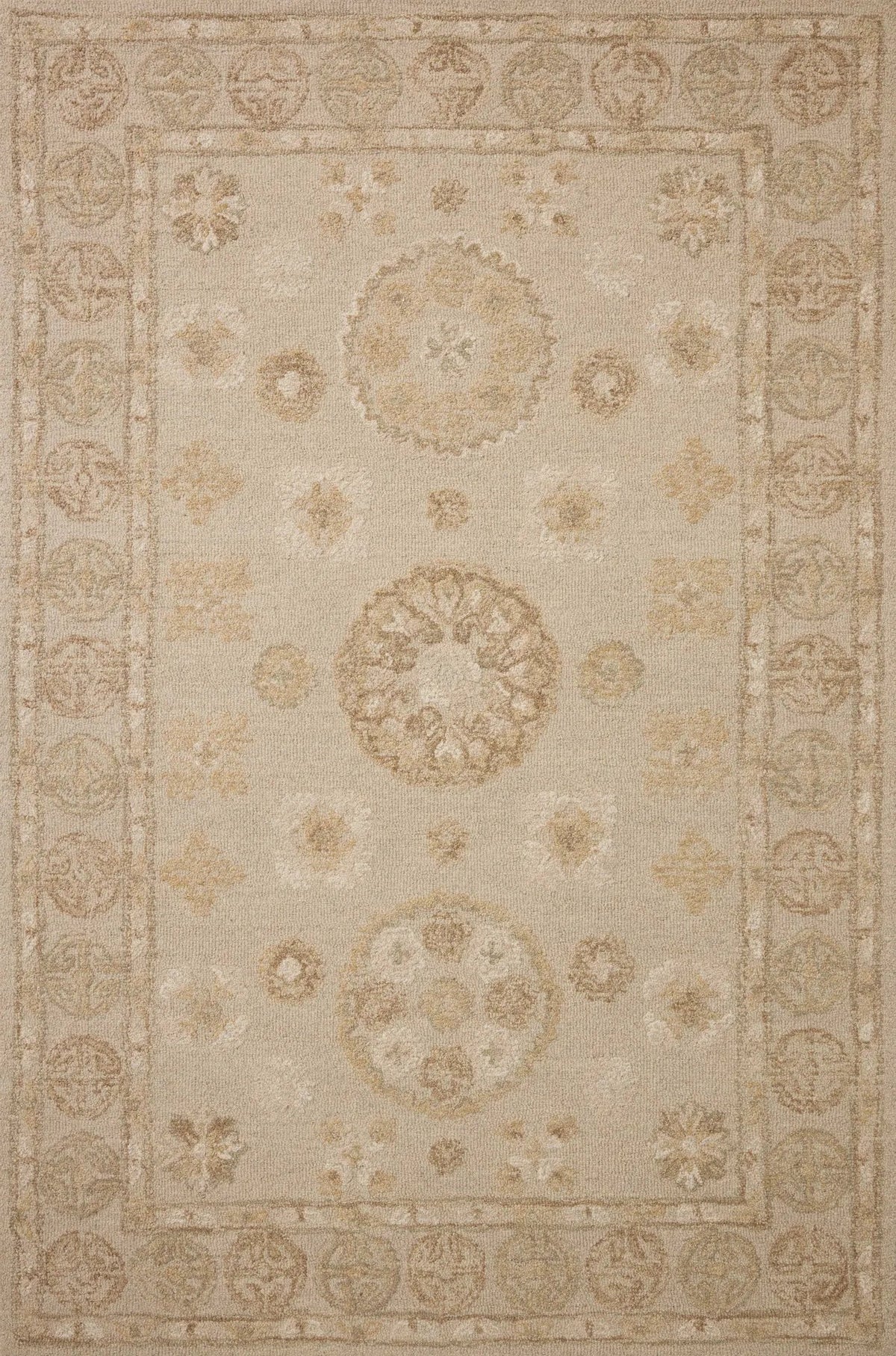 Chris Loves Julia x Loloi Dorothea DRT-03 Dove / Natural Rug - main flat
