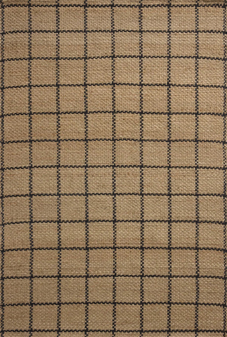 Chris Loves Julia x Loloi Fletcher FLE-01 Natural / Black Rug - main flat