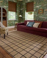 Chris Loves Julia x Loloi Fletcher FLE-01 Natural / Black Rug - room scene 3