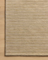 Chris Loves Julia x Loloi Henry HEY-01 Beige / Wheat Rug - corner on wood