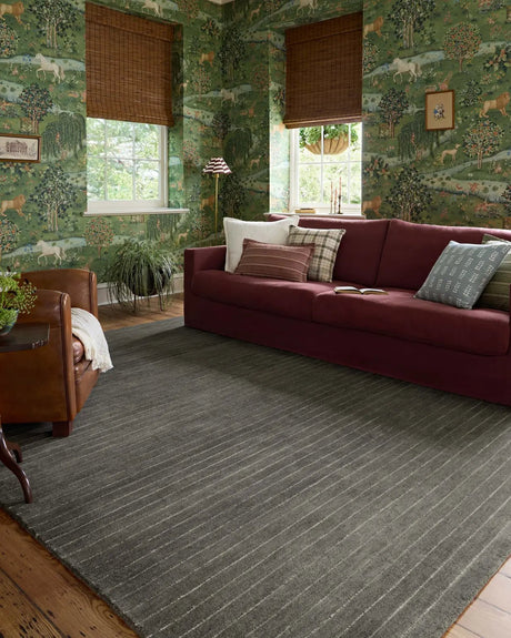 Chris Loves Julia x Loloi Henry HEY-01 Charcoal / Ivory Rug - room scene 3
