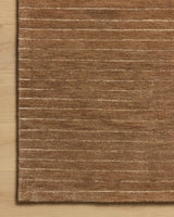 Chris Loves Julia x Loloi Henry HEY-01 Rust / Natural Rug - corner on wood