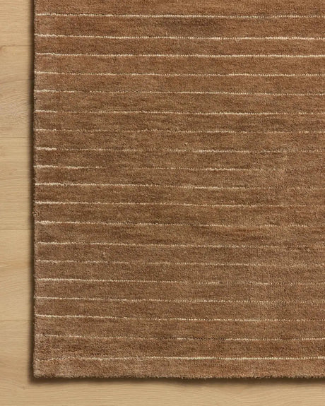 Chris Loves Julia x Loloi Henry HEY-01 Rust / Natural Rug - corner on wood