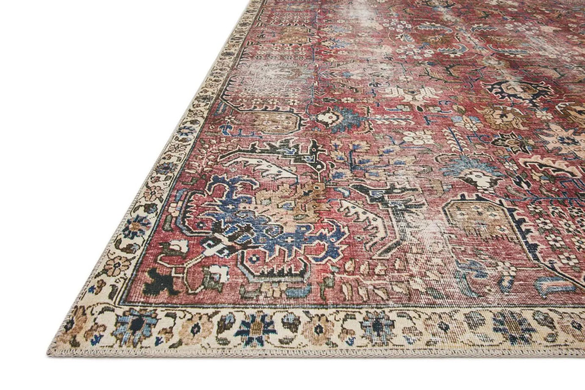 Chris Loves Julia x Loloi Jules 1-Jul Merlot / Multi Rug - rug corner