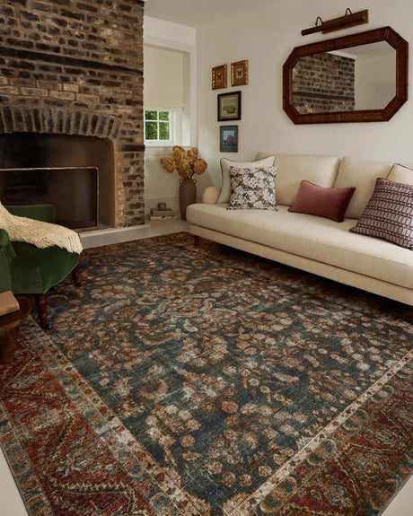 Chris Loves Julia x Loloi Jules 10-Jul Ocean / Spice Rug - room scene 3