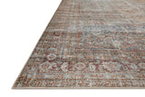 Chris Loves Julia x Loloi Jules 5-Jul Lagoon / Brick Rug - rug corner