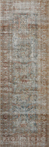 Chris Loves Julia x Loloi Jules 5-Jul Lagoon / Brick Rug - runner flat