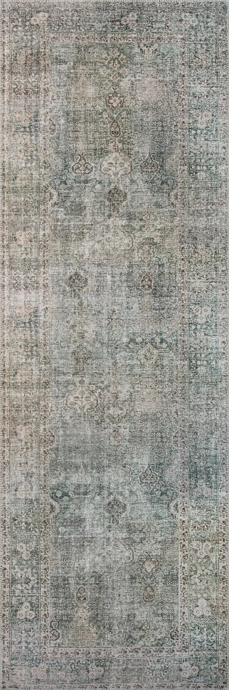 Chris Loves Julia x Loloi Jules 8-Jul Emerald / Antique Ivory Rug - runner flat