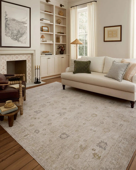 Chris Loves Julia x Loloi Louisa LOI-01 Oatmeal / Stone Rug - room scene 3