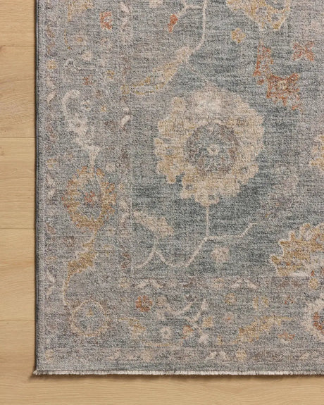 Chris Loves Julia x Loloi Louisa LOI-02 Ocean Sunset Rug - corner on wood
