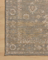 Chris Loves Julia x Loloi Louisa LOI-04 Lagoon / Ivory Rug - corner on wood