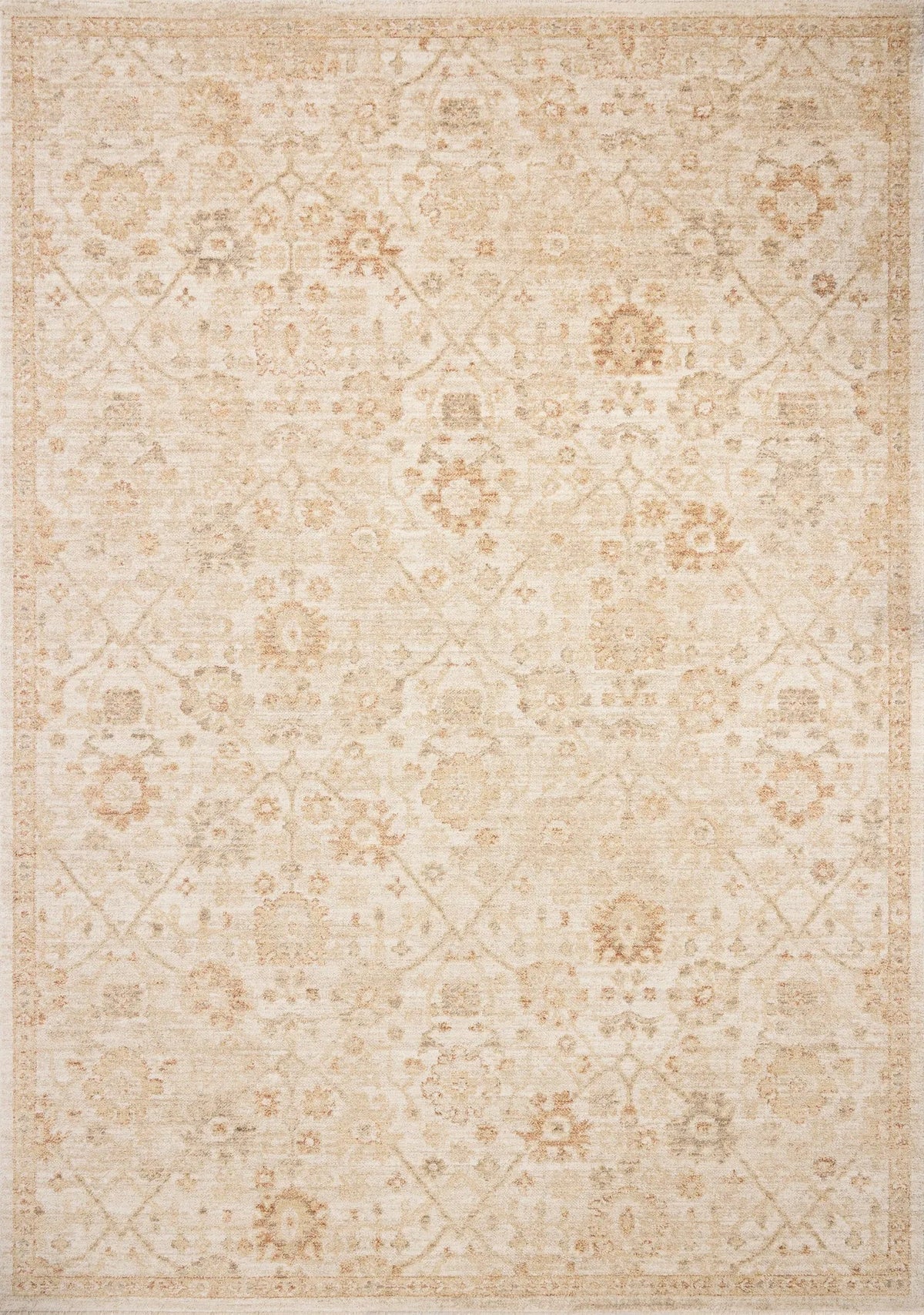 Chris Loves Julia x Loloi Palma PLM-04 Natural / Spice Rug - main flat