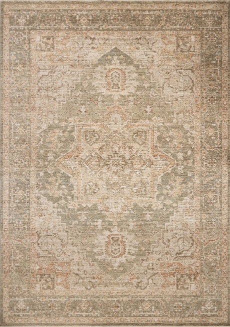 Chris Loves Julia x Loloi Palma PLM-08 Olive / Spice Rug - main flat