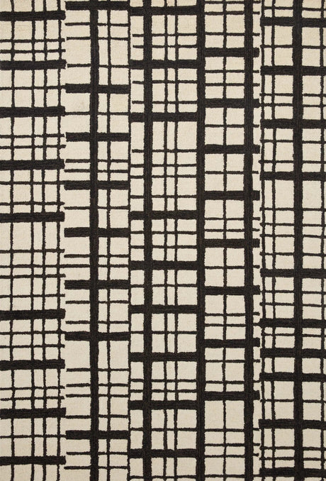 Chris Loves Julia x Loloi Polly POL-02 Black / Ivory Rug - main flat