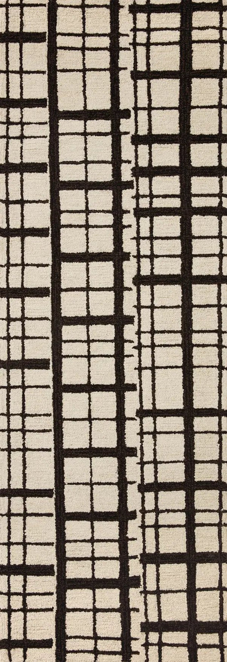 Chris Loves Julia x Loloi Polly POL-02 Black / Ivory Rug - runner flat