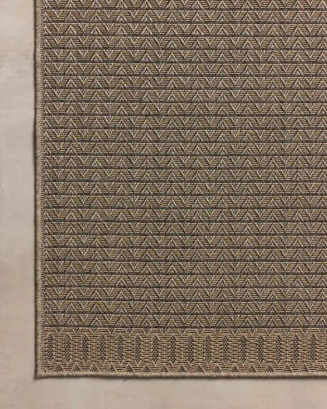 Chris Loves Julia x Loloi Providence PRC-05 Natural / Graphite Rug - corner on wood