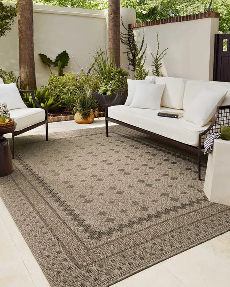 Chris Loves Julia x Loloi Providence PRC-06 Charcoal / Dove Rug - room scene 3