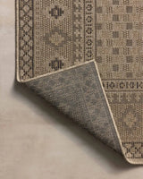 Chris Loves Julia x Loloi Providence PRC-07 Dove / Charcoal Rug - corner on wood