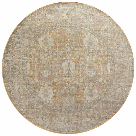 Chris Loves Julia x Loloi Rosemarie ROE-01 Gold / Sand Rug - round flat