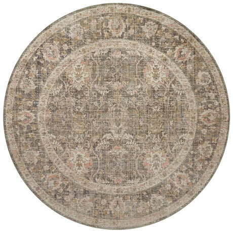 Chris Loves Julia x Loloi Rosemarie ROE-01 Sage / Blush Rug - round flat