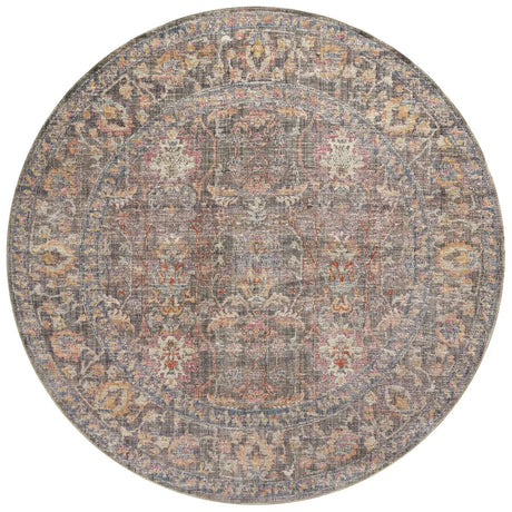 Chris Loves Julia x Loloi Rosemarie ROE-01 Stone / Multi Rug - round flat