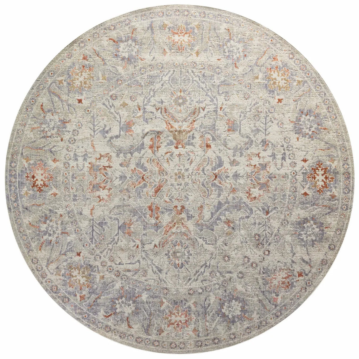 Chris Loves Julia x Loloi Rosemarie ROE-05 Oatmeal / Lavender Rug - round flat