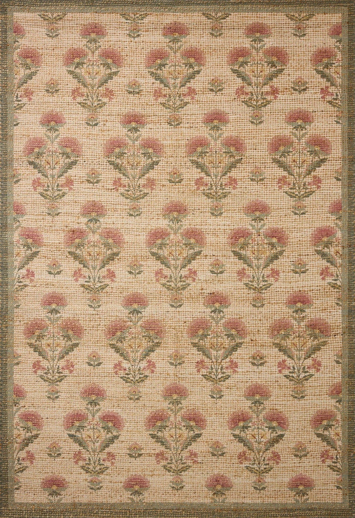 Chris Loves Julia x Loloi Rue RUE-01 Sage / Blush Rug - main flat