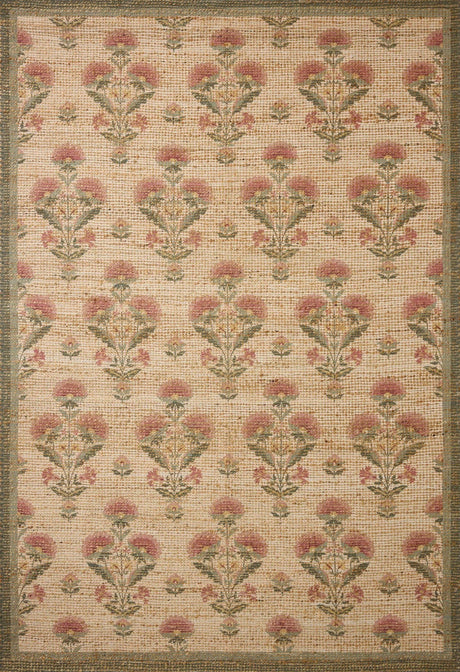 Chris Loves Julia x Loloi Rue RUE-01 Sage / Blush Rug - main flat