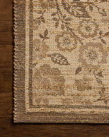 Chris Loves Julia x Loloi Rue RUE-03 Bark / Mocha Rug - corner on wood