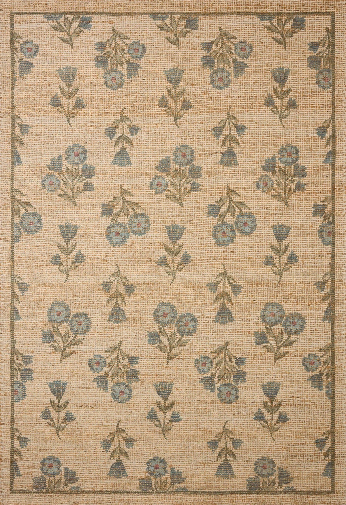 Chris Loves Julia x Loloi Rue RUE-04 Moss / Blue Rug - main flat