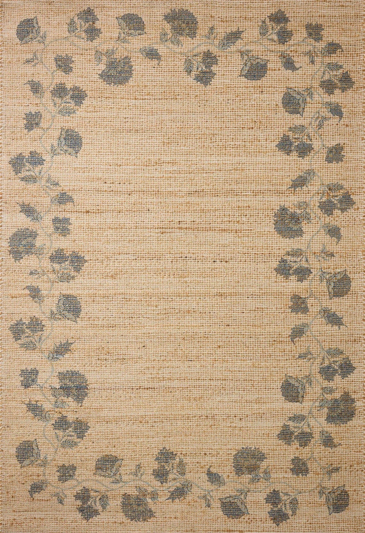 Chris Loves Julia x Loloi Rue RUE-05 Natural / Denim Rug - main flat