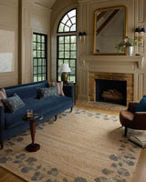 Chris Loves Julia x Loloi Rue RUE-05 Natural / Denim Rug - room scene 3
