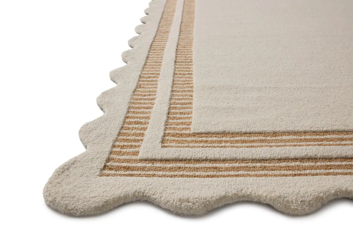 Chris Loves Julia x Loloi Scottie SCO-01 Ivory / Rust Rug - rug corner
