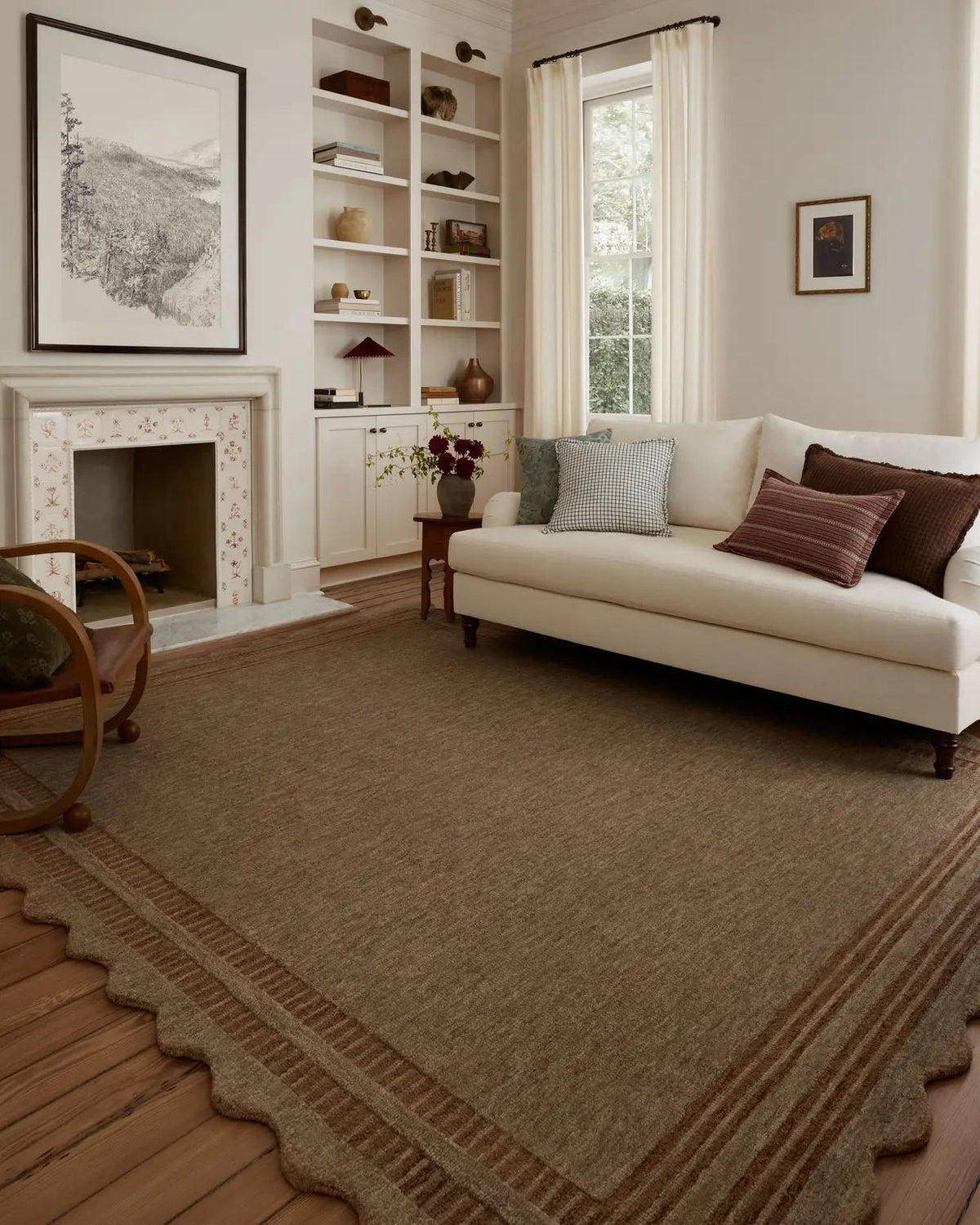 Chris Loves Julia x Loloi Scottie SCO-01 Mocha / Clay Rug - room scene 3